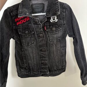 Levi's Kids Black Denim Jacket with Minnie Mouse Patches